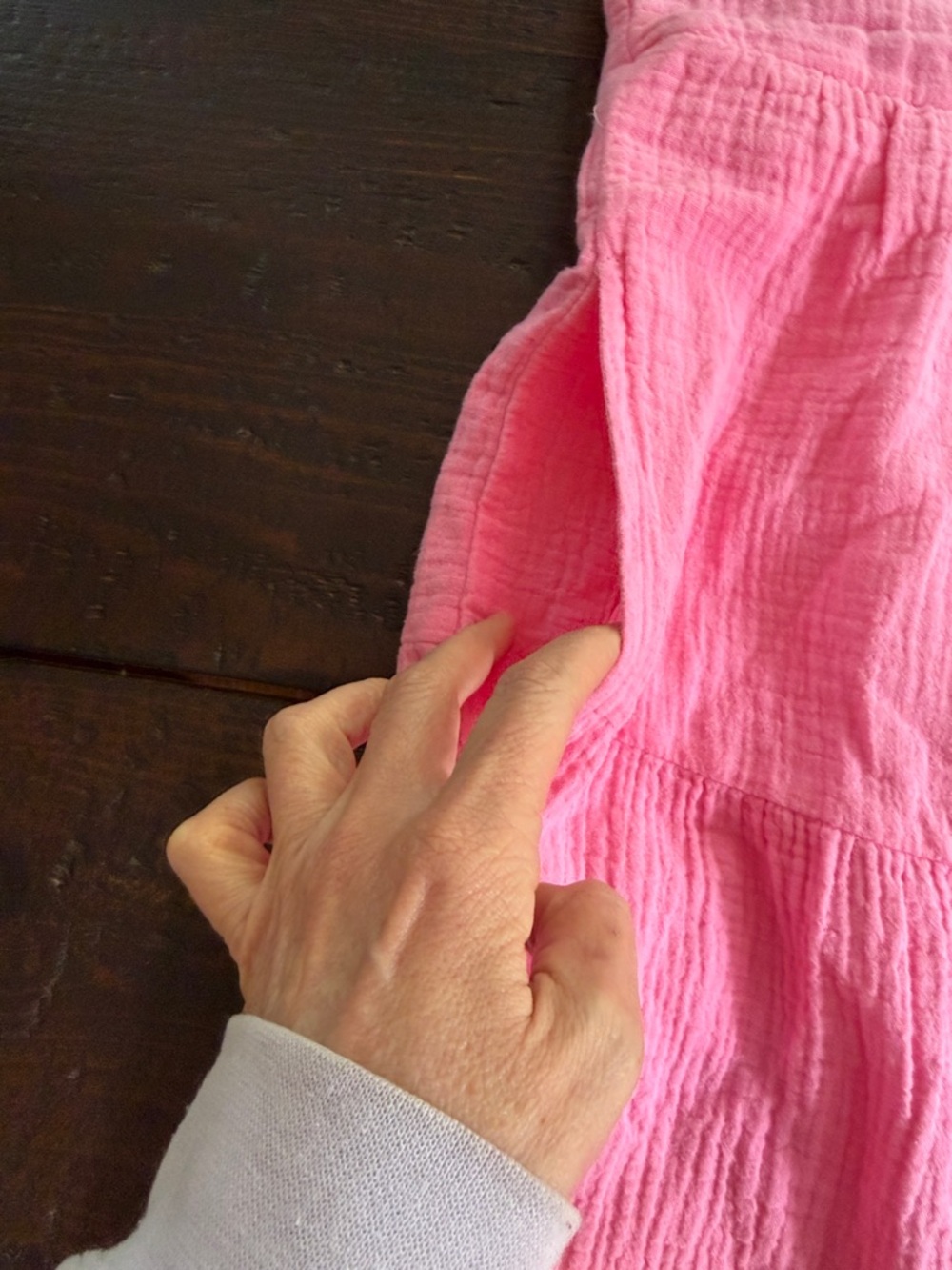 Marine Layer Coastal Grandmother Pink Orange Ombre Cotton Gauze Tiered Maxi XS - Picture 9 of 13